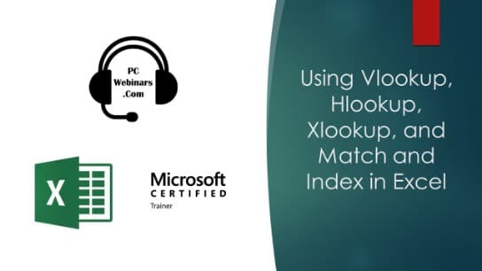 Using Excel Vlookup, Hlookup, Xlookup, Match, and Index